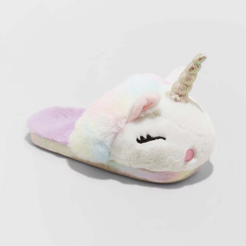Girls' Totsie Unicorn Slide Slippers - Cat & Jack White L | Target