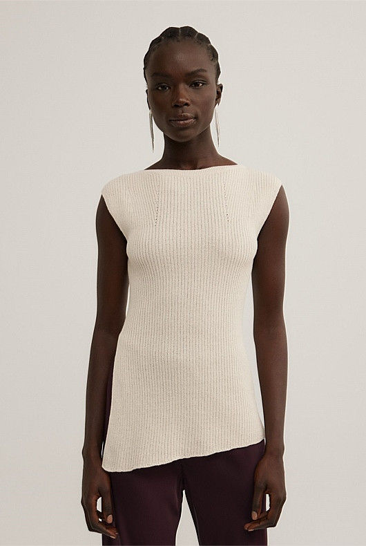 Asymmetric Hem Knit Tank | Witchery (AU)