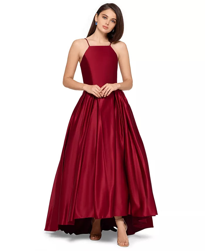 Betsy & Adam Petite Satin Ball Gown - Macy's | Macy's