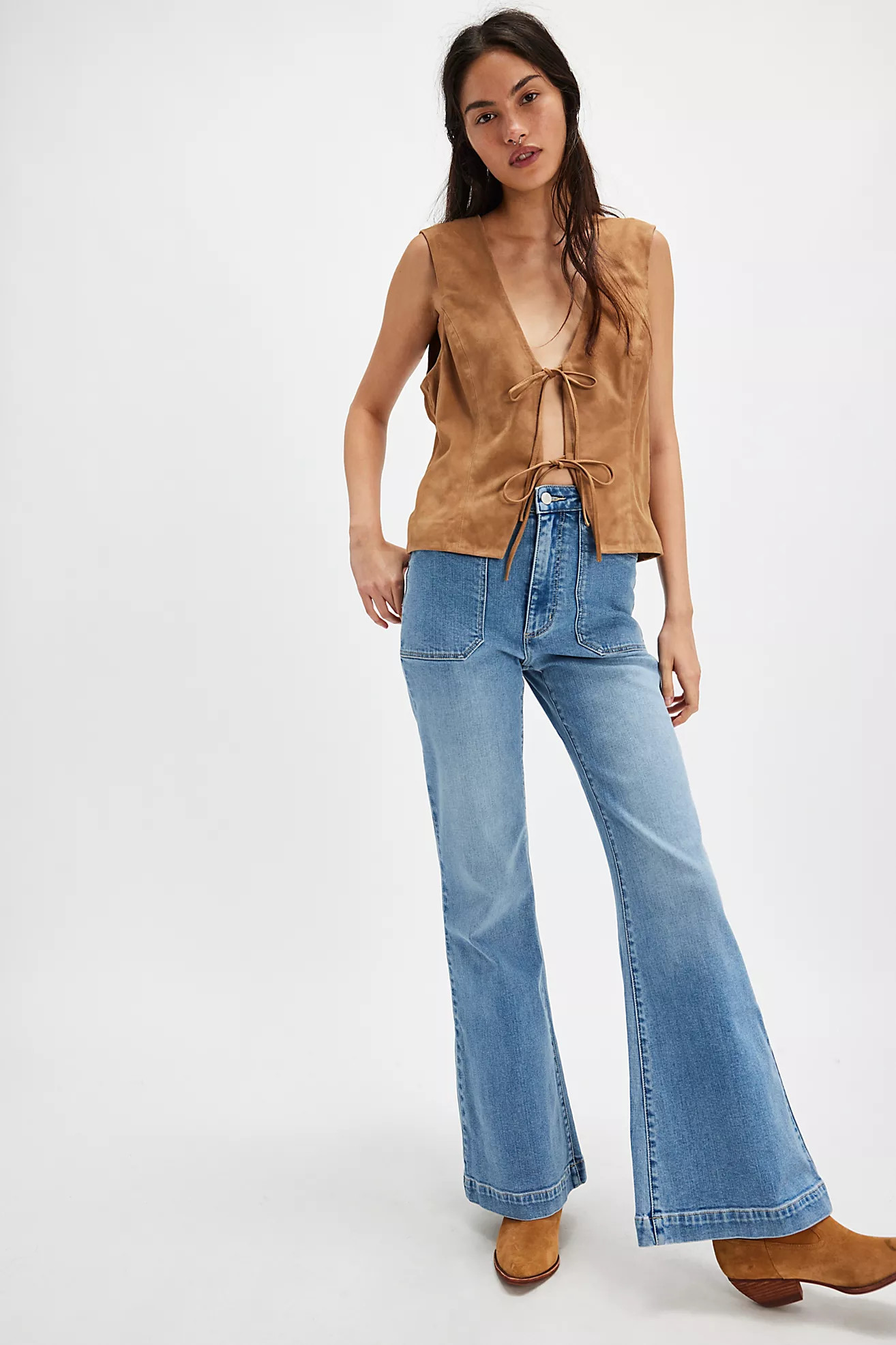 Rolla's East Coast Patch Pocket Flare Jeans | Free People (Global - UK&FR Excluded)