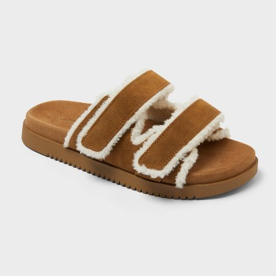 Women's Eko Cozy Two Band Slide Slippers - Universal Thread™  Chestnut 7 | Target
