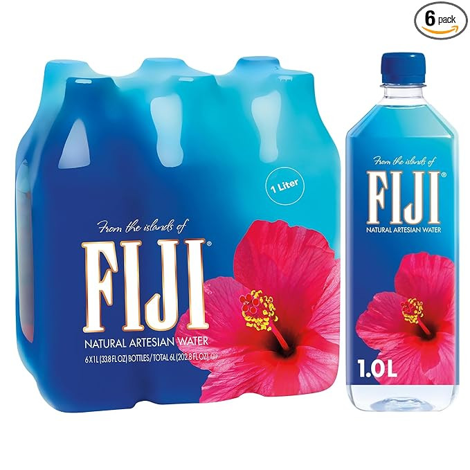 FIJI Natural Artesian Bottled Water 1 Liter / 33.8 Fl Ounce (Pack of 6) | Amazon (US)