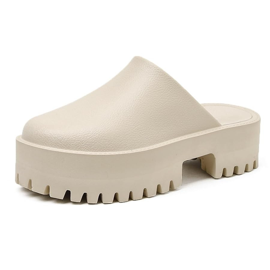 Womens Platform Mules Slip On Sandals Closed Toe Clogs Non-Slip Thick Sole Waterproof Slippers | Amazon (US)