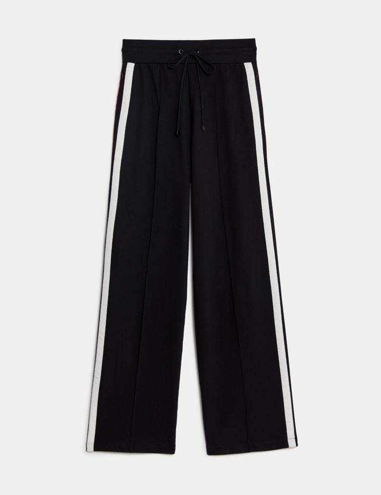 Jersey Side Stripe Wide Leg Trousers | Marks & Spencer (UK)
