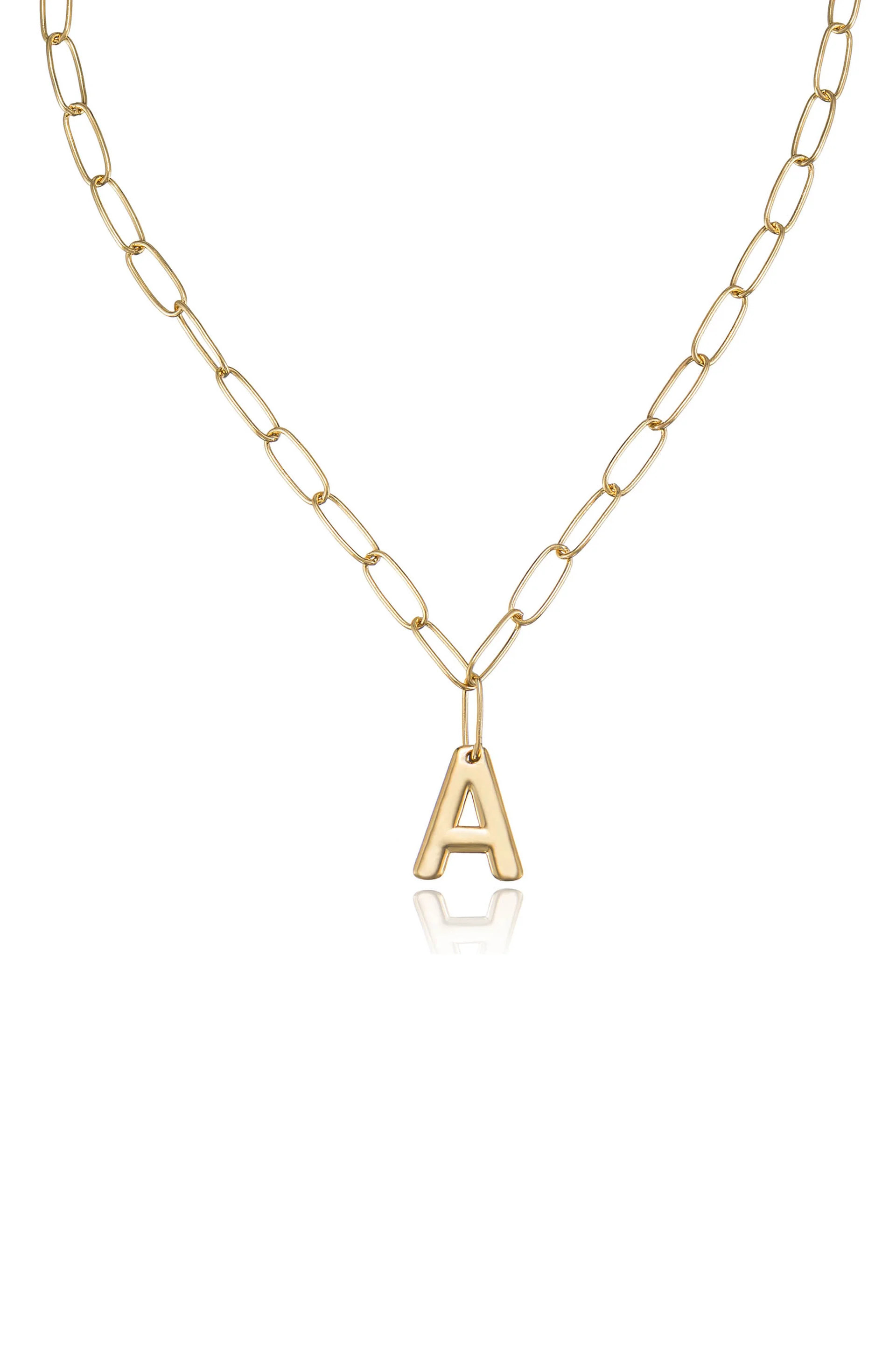 Paperclip Link Initial Necklace | Ettika