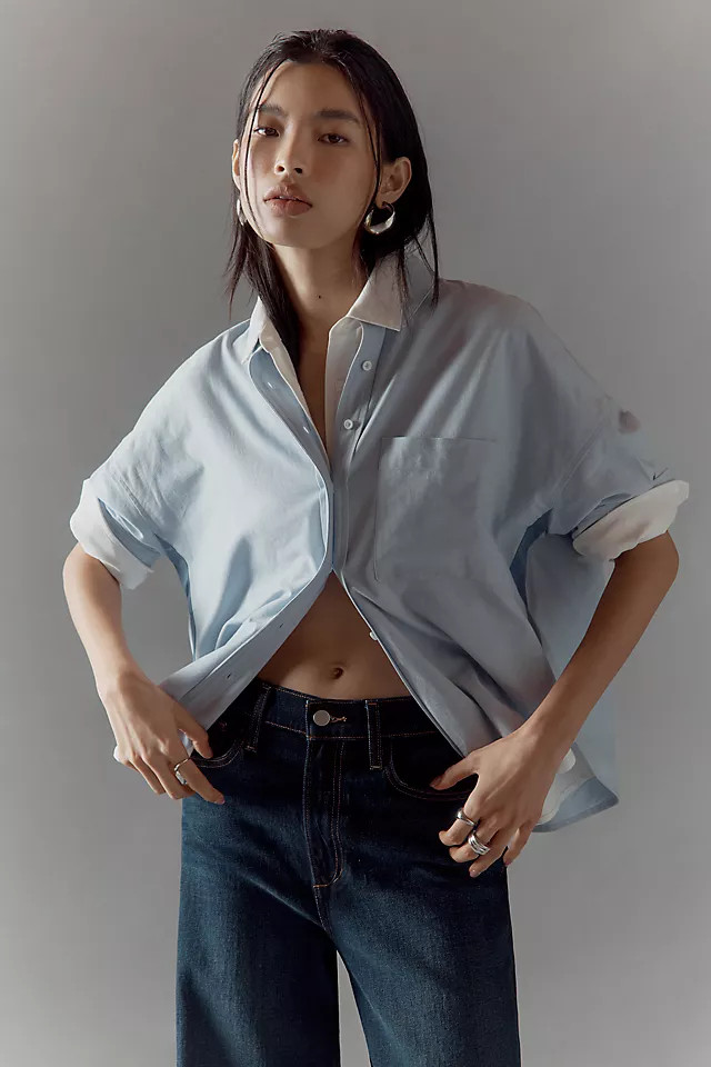 Mabel Boxy Oxford Shirt Top | Anthropologie (US)