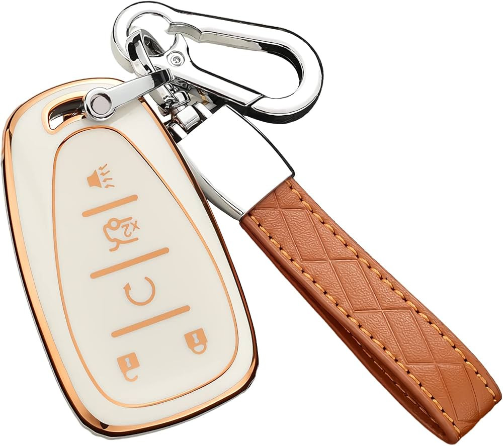Cacacar for Chevy Key Fob Cover with Keychain, Premium Soft TPU Full Protection Key Fob Case for ... | Amazon (US)