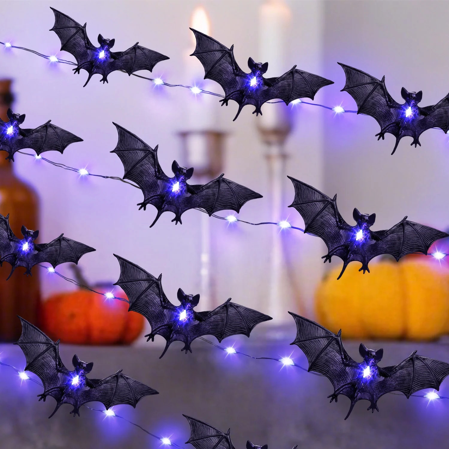 Ayieyill Halloween Bat String Lights 8.6ft 30 LED Halloween Lights Halloween Decorations Indoor O... | Walmart (US)