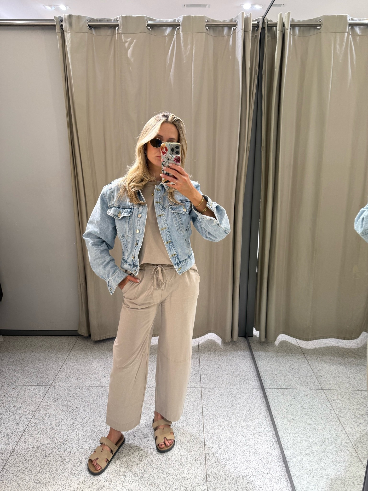 A comfy co ord and denim jacket combo. Perfect for the airport or just a casual outfit idea. I’d say the trousers come up more in the small size is you are between sizes xxx

#LTKuk #LTKspring