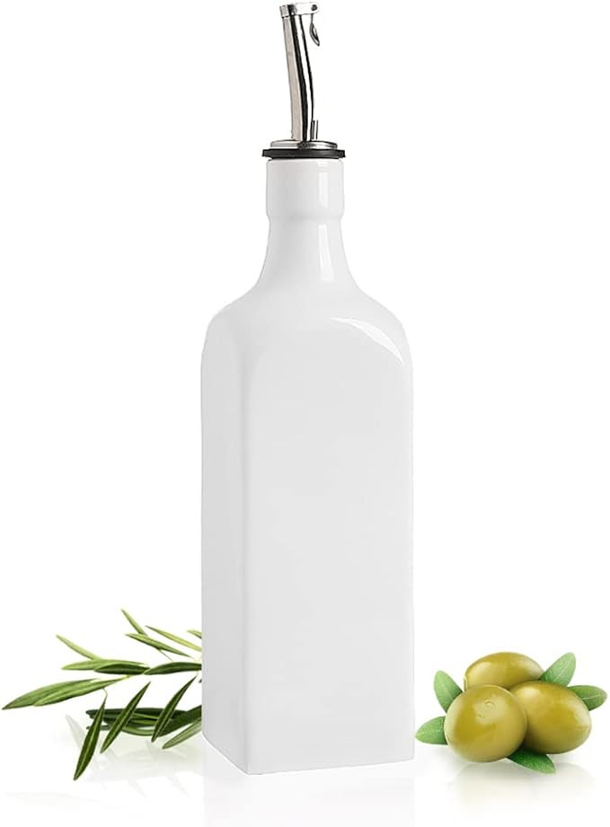 Sweejar 19 Fl Oz Ceramic Olive Oil Dispenser Bottle with Spout, Large Oil Dispenser for Kitchen, ... | Amazon (US)