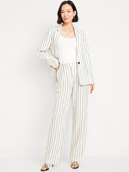 Extra High-Waisted Linen-Blend Taylor Wide-Leg Trouser Pants | Old Navy (US)