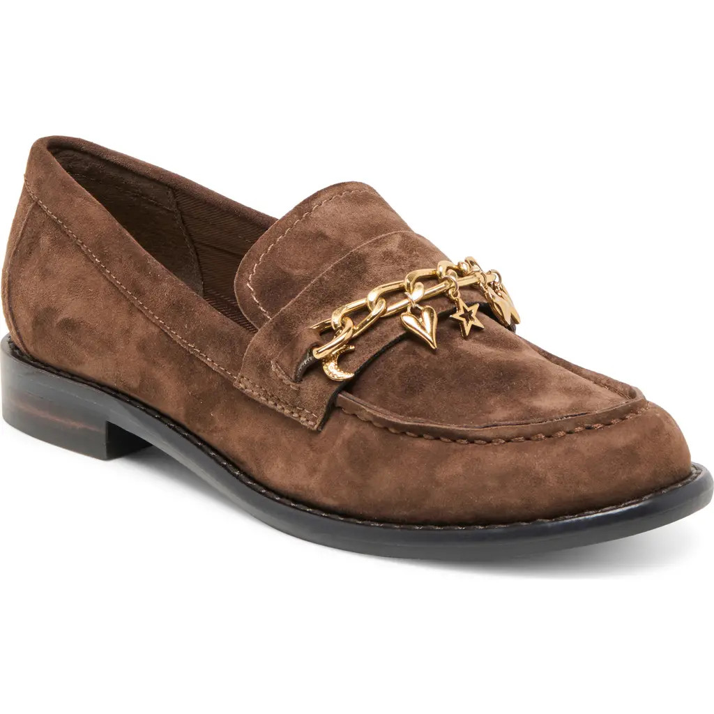 Dolce Vita Waylen Charm Loafer in Dk Brown Suede at Nordstrom, Size 8 | Nordstrom