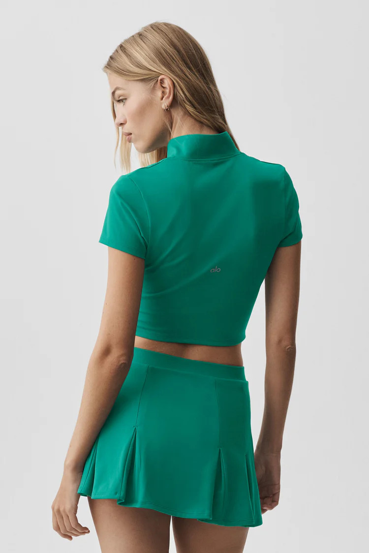 ALO Softsculpt Full Zip Short Sleeve | Alo Yoga