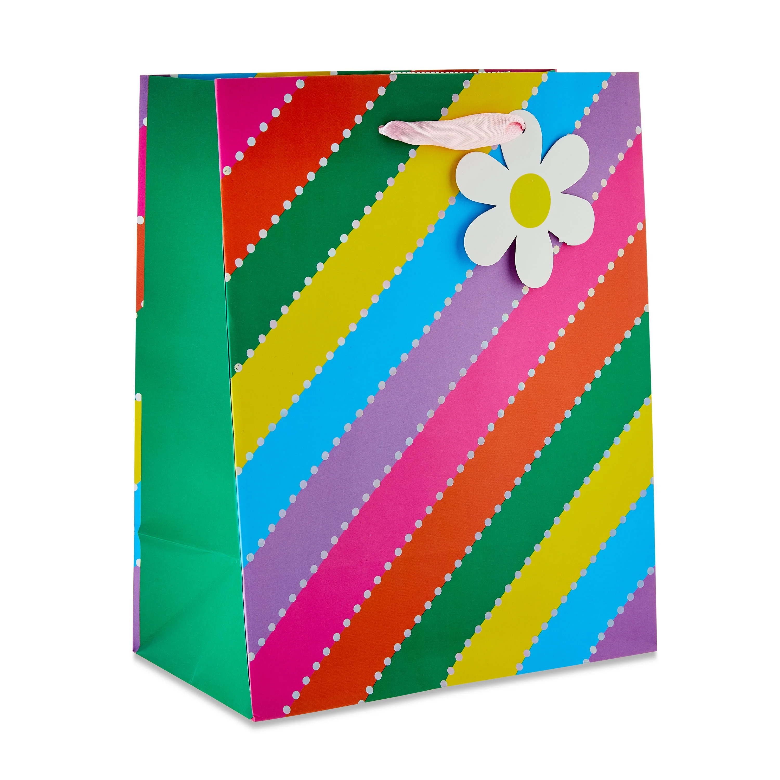 Easter Multicolor Rainbow Daisy Paper Gift Bag, 8.5 in x 7 in, by Way To Celebrate | Walmart (US)