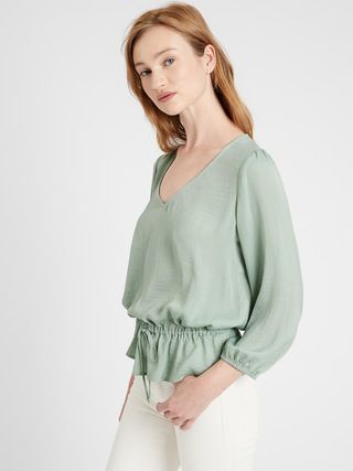 Satin Peplum Top | Banana Republic (US)