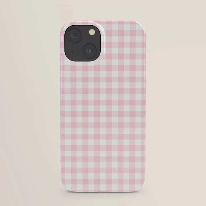 Light Soft Pastel Pink Cowgirl Buffalo Check Plaid iPhone Case | Society6