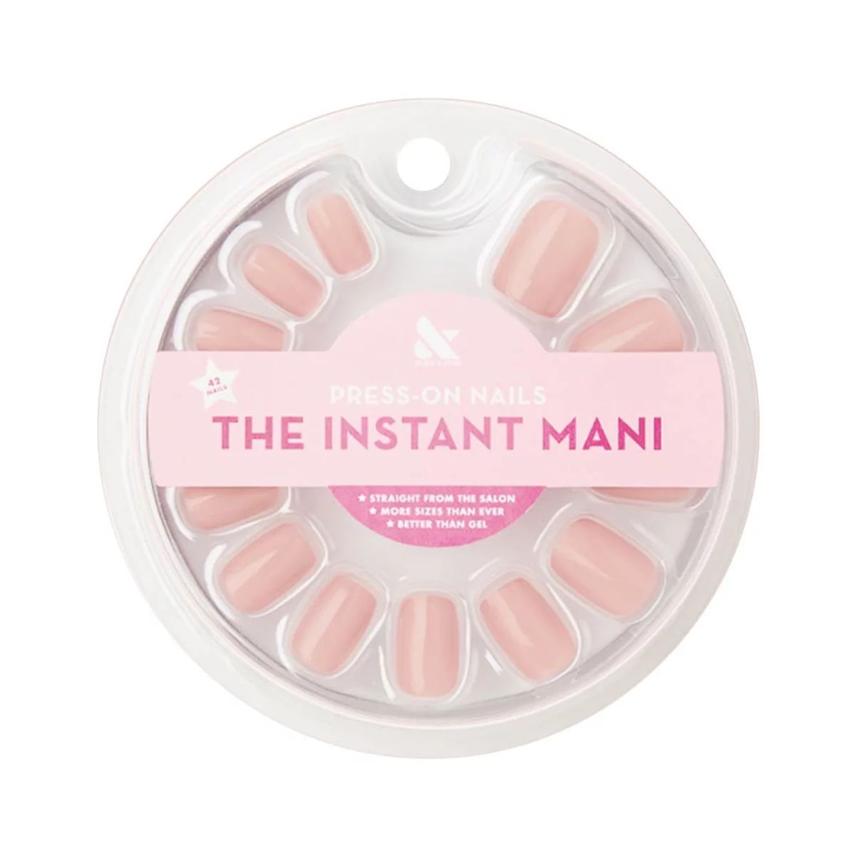 Olive & June Instant Mani Squoval Short Press-On Nails, Pink, HZ, 42 Pieces - Walmart.com | Walmart (US)