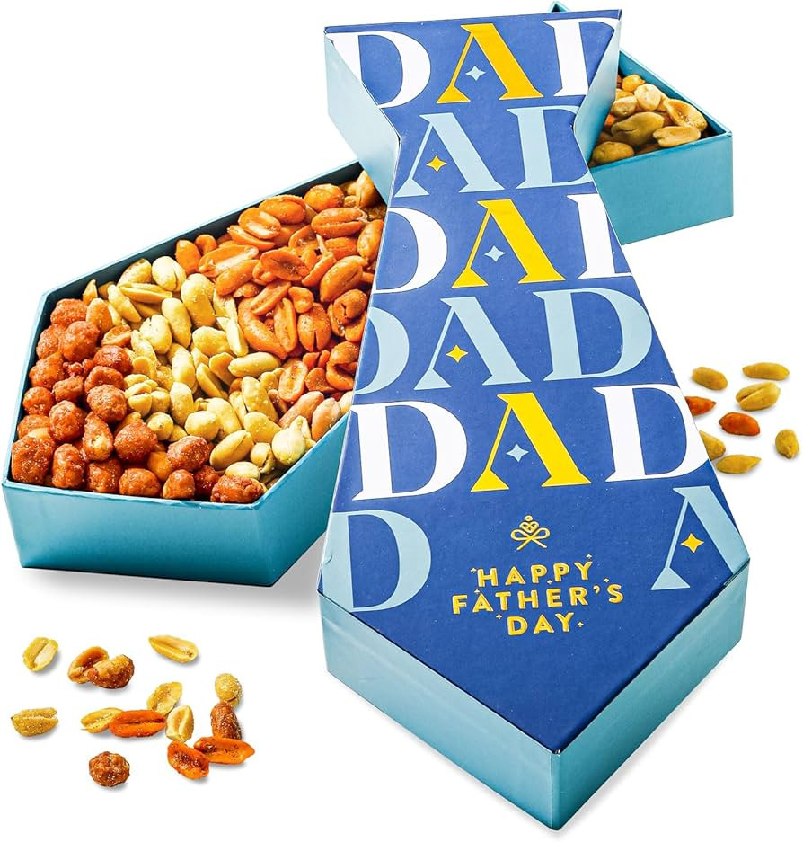 Fathers Day Gift Box, Flavored Gourmet Peanuts Gift For Dad, Tie Shaped Box, Happy Fathers Day, B... | Amazon (US)