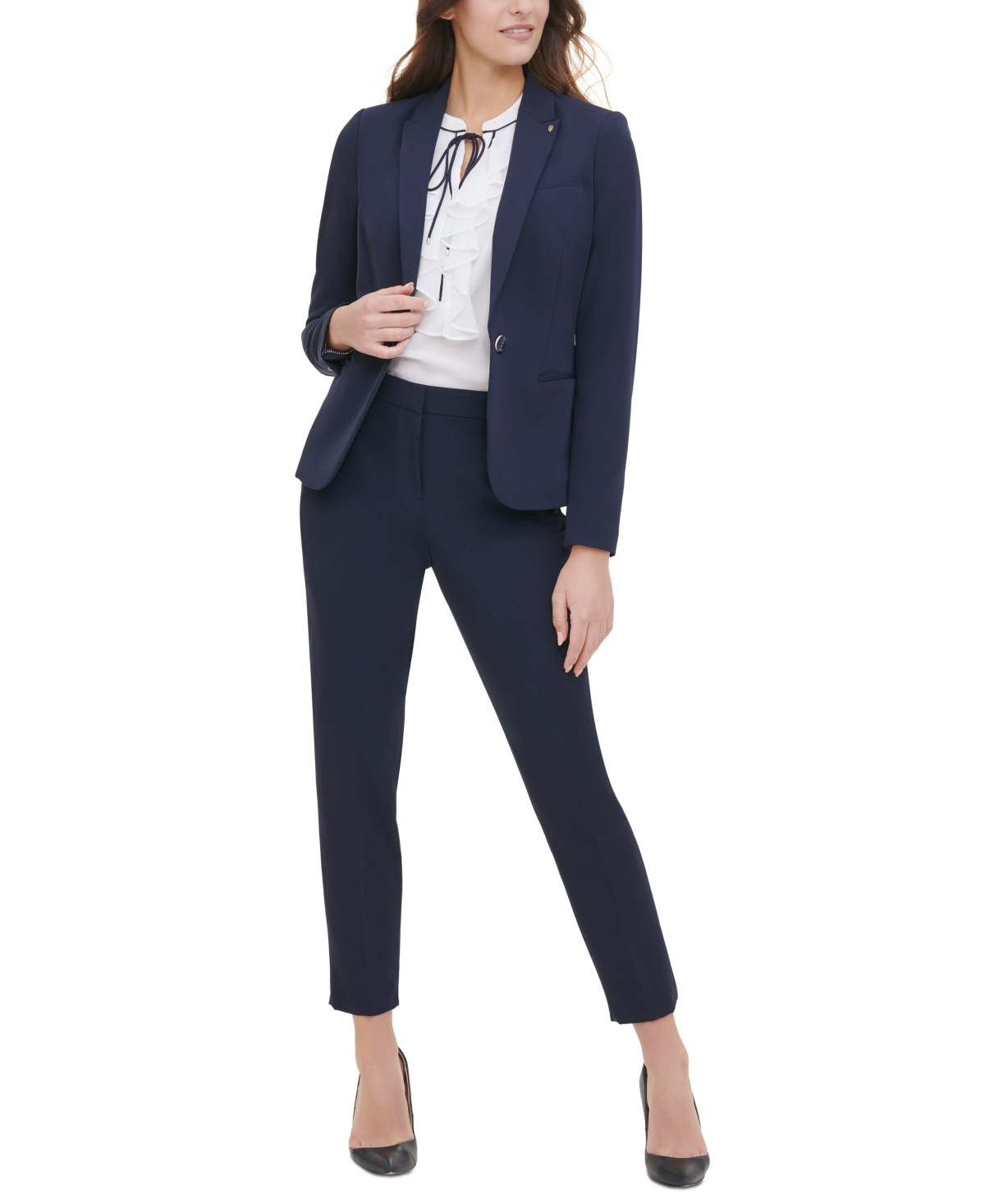 Tommy Hilfiger Women's One-Button Blazer - Midnight | Macy's