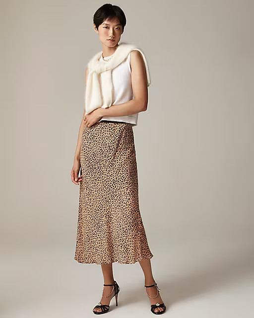 New Gwyneth skirt in leopard chiffon | J. Crew US