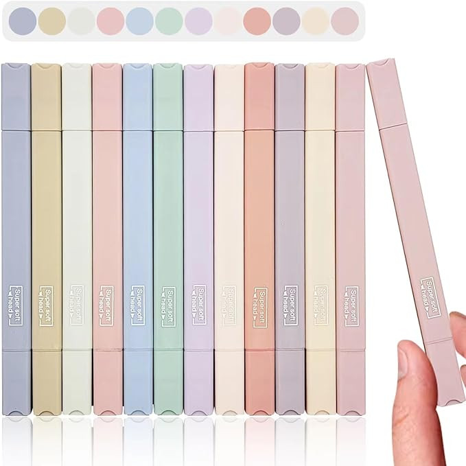 12Pcs Bible Highlighters, Assorted Colors Pens No Bleed, Pastel highlighters Quick Dry, Aesthetic... | Amazon (US)