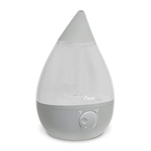 Crane Ultrasonic Teardrop Cool Mist Humidifier, Large 1 Gal Tank, Automatic Shut-Off, Baby Humidifiers for Nursery and Bedroom, Grey | Amazon (US)