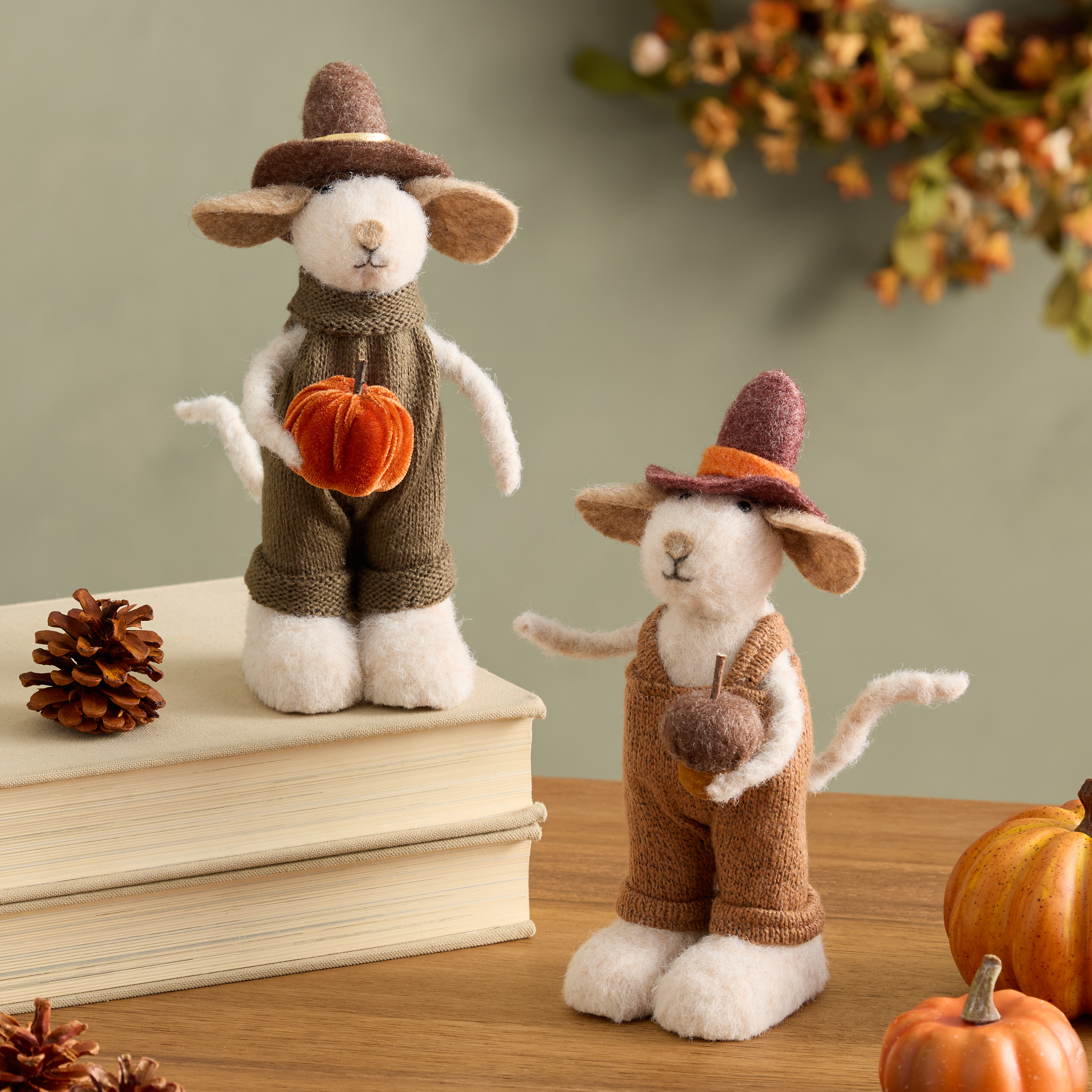 Felt Harvest Mice Decor Set of 2 | World Market