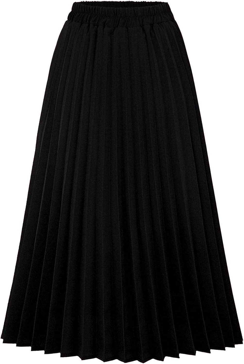 CHARTOU Womens Chic Elastic High Waisted A Line Leopard Print Pleated Shirring Midi-Long Skirt | Amazon (US)