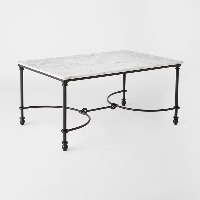 Metal and Marble Coffee Table White Carrara Marble/Dark Bronze - Threshold™ designed with Studi... | Target