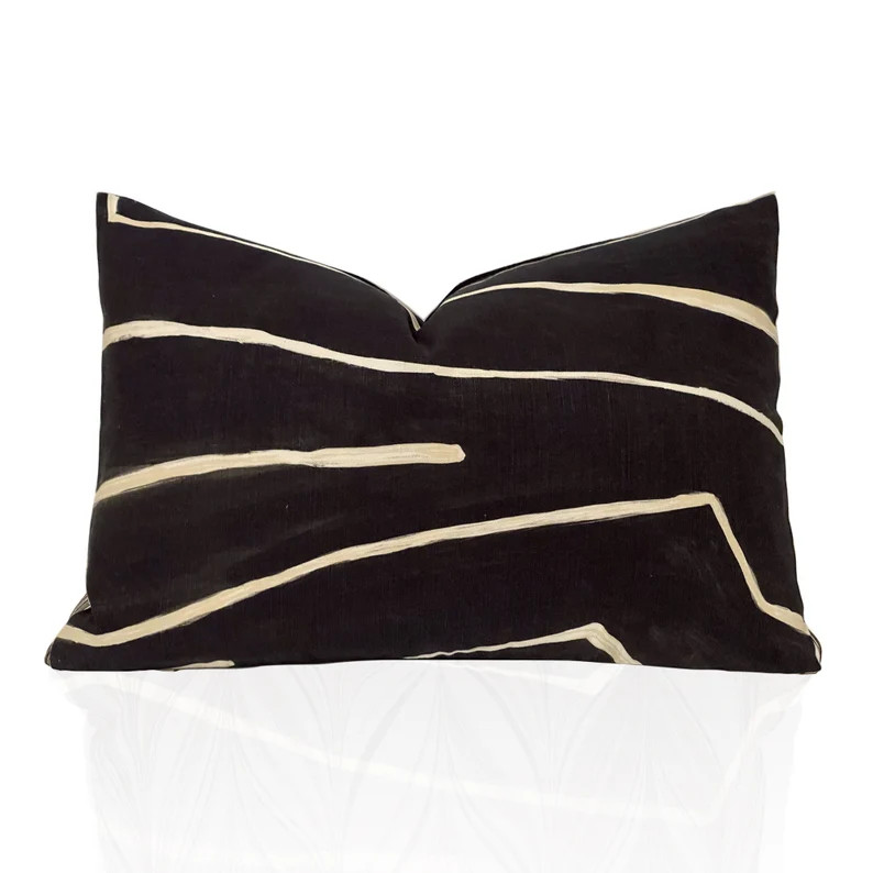 Kelly Wearstler Graffito Pillow Cover in Onyx/beige Black - Etsy | Etsy (US)