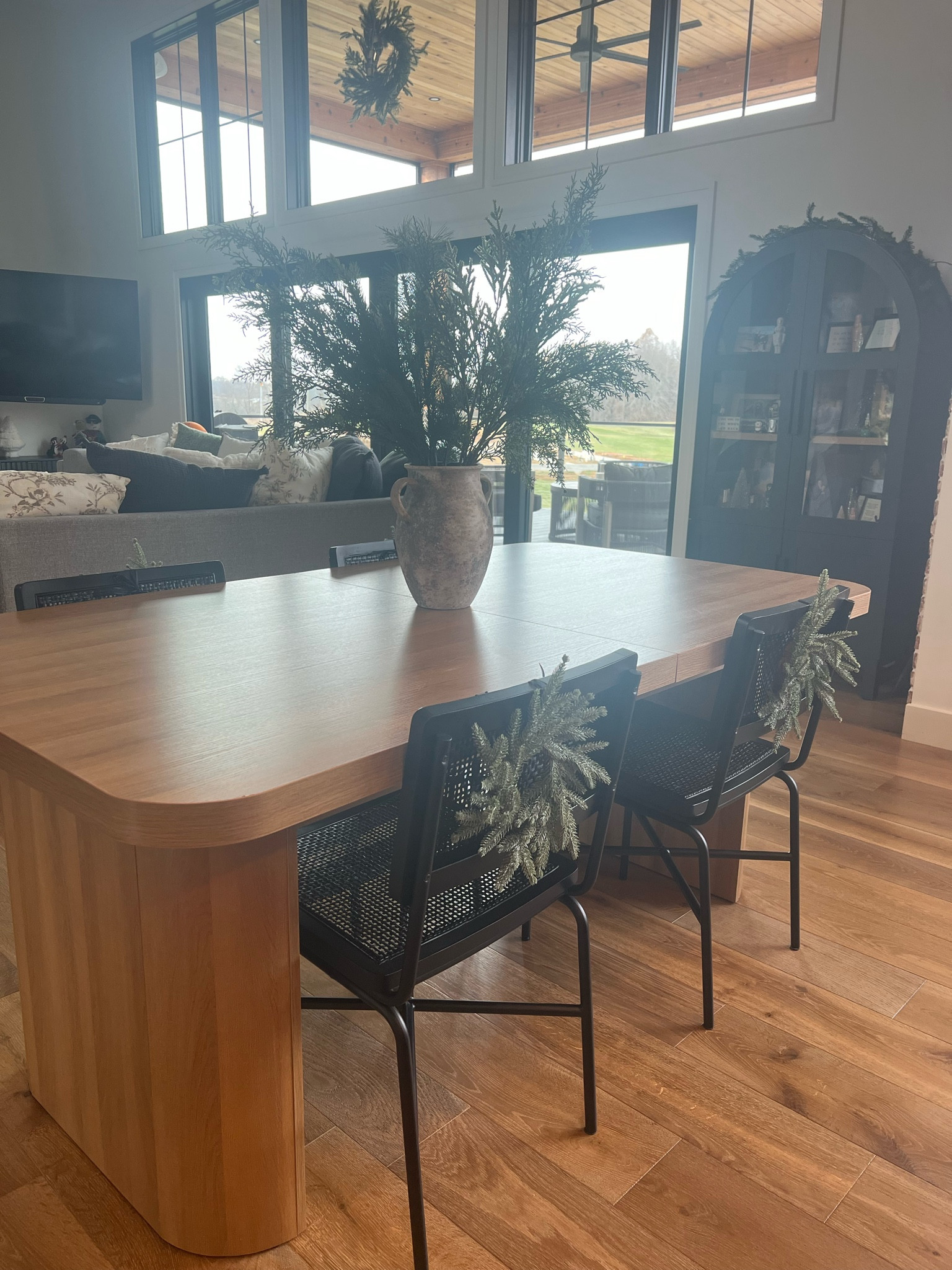 Kitchen dining table, chairs, arched bookcase cabinet with glass doors. Living room. Walmart. Target. Home  

#LTKFamily #LTKSaleAlert #LTKHome