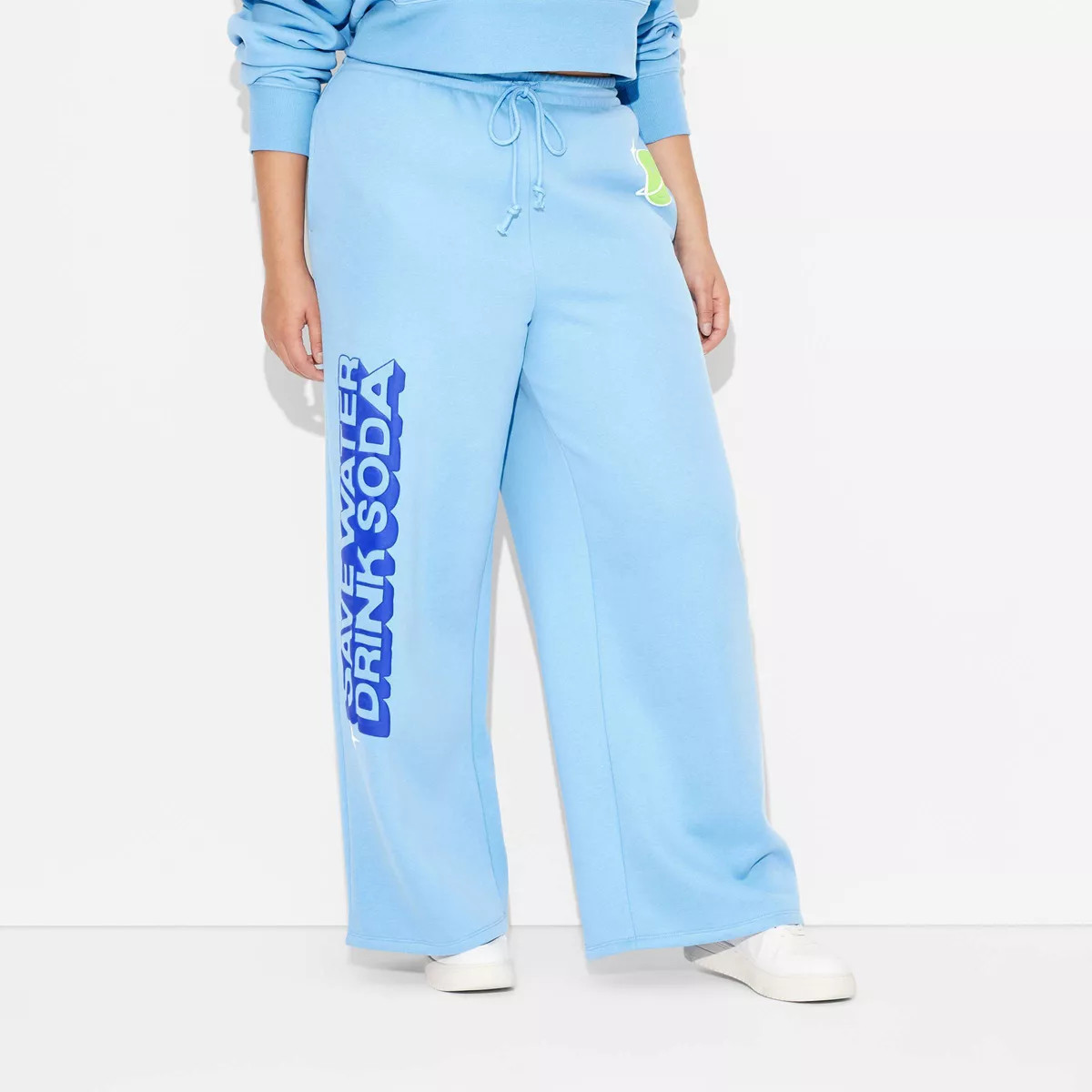 Adult Poppi Future of Soda Wide Leg Graphic Sweatpants - Blue 3X | Target