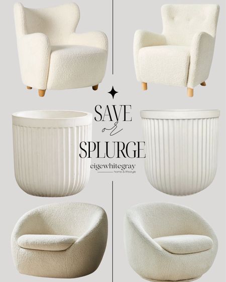 Splurge or save? Get the designer look in home decor and accessories but without the price tag! Loving this modern take on the wingback chair, my swivel chair is also included as a designer look for less and my viral planter is too!

#LTKhome #LTKstyletip