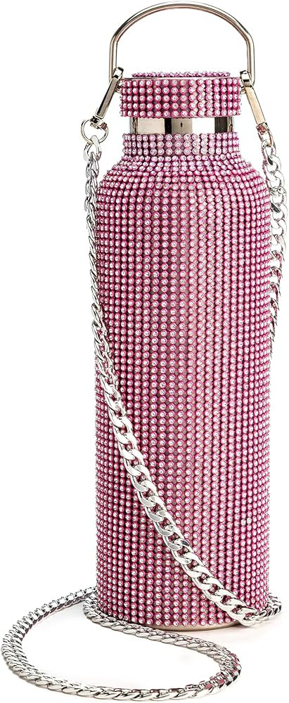 Amazon.com | Paris Hilton Diamond Bling Water Bottle With Lid And Removable Carrying Strap, Stain... | Amazon (US)