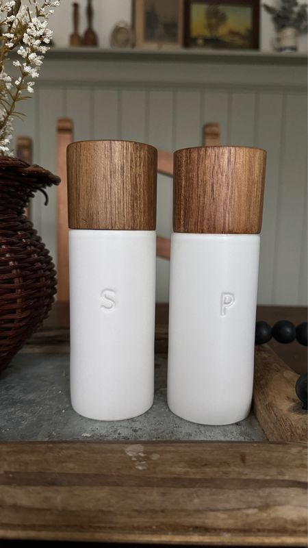 Ceramic and wood salt and pepper mill 

#LTKhome