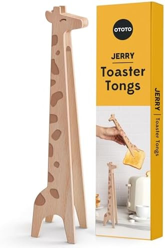 NEW OTOTO Jerry the Giraffe Toaster Tongs - Multipurpose Wooden Tongs for Cooking, Serving Food, ... | Amazon (US)