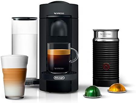 Nespresso Vertuo Plus Deluxe Coffee and Espresso Maker by De'Longhi, Matte Black with Aeroccino M... | Amazon (US)