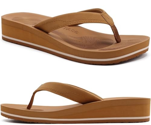 COFACE Flip Flops for Women With Comfortable Arch Support Ladies Fashion Platform Thong Sandals S... | Amazon (US)