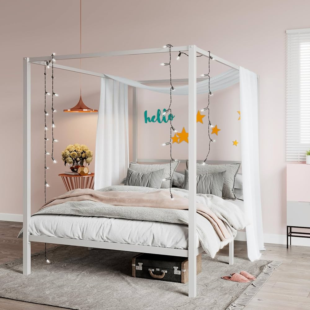 SHA CERLIN Metal Canopy Bed Frame Full Size/Mattress Foundation with Metal Slats Support/No Box S... | Amazon (US)