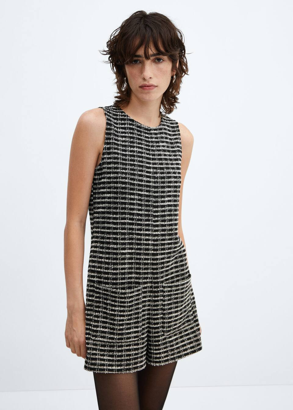 Short tweed jumpsuit with pockets -  Women | Mango USA | MANGO (US)
