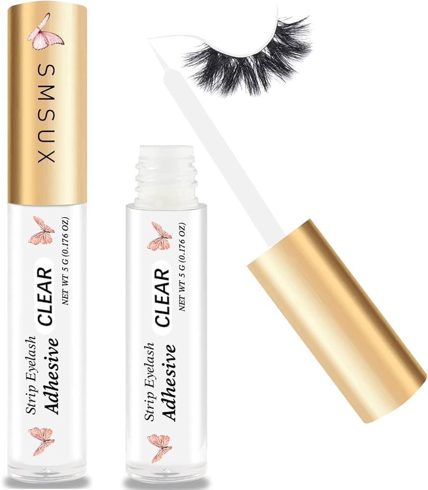 Clear Eyelash Glue Super Strong Hold Eyelash Adhesive Waterproof Eyelash Glue Sensitive Eyes Lash... | Amazon (US)