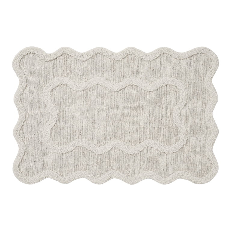 My Texas House Ivory Scallop Wool Indoor Area Rug, 24" x 36" | Walmart (US)