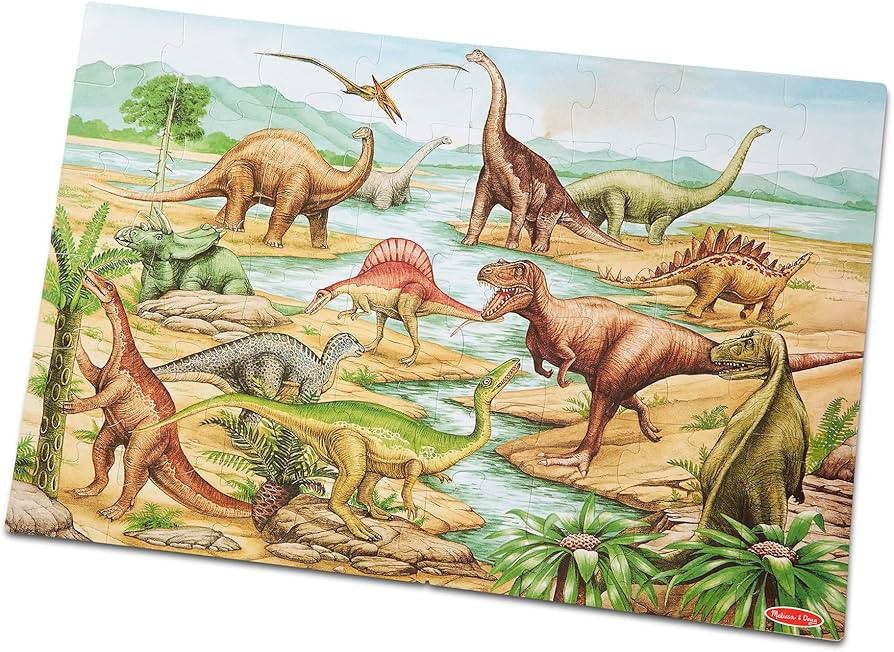 Melissa & Doug Dinosaurs Floor Puzzle - 48 Pieces (2 Feet x 3 Feet Assembled) - FSC Certified | Amazon (US)