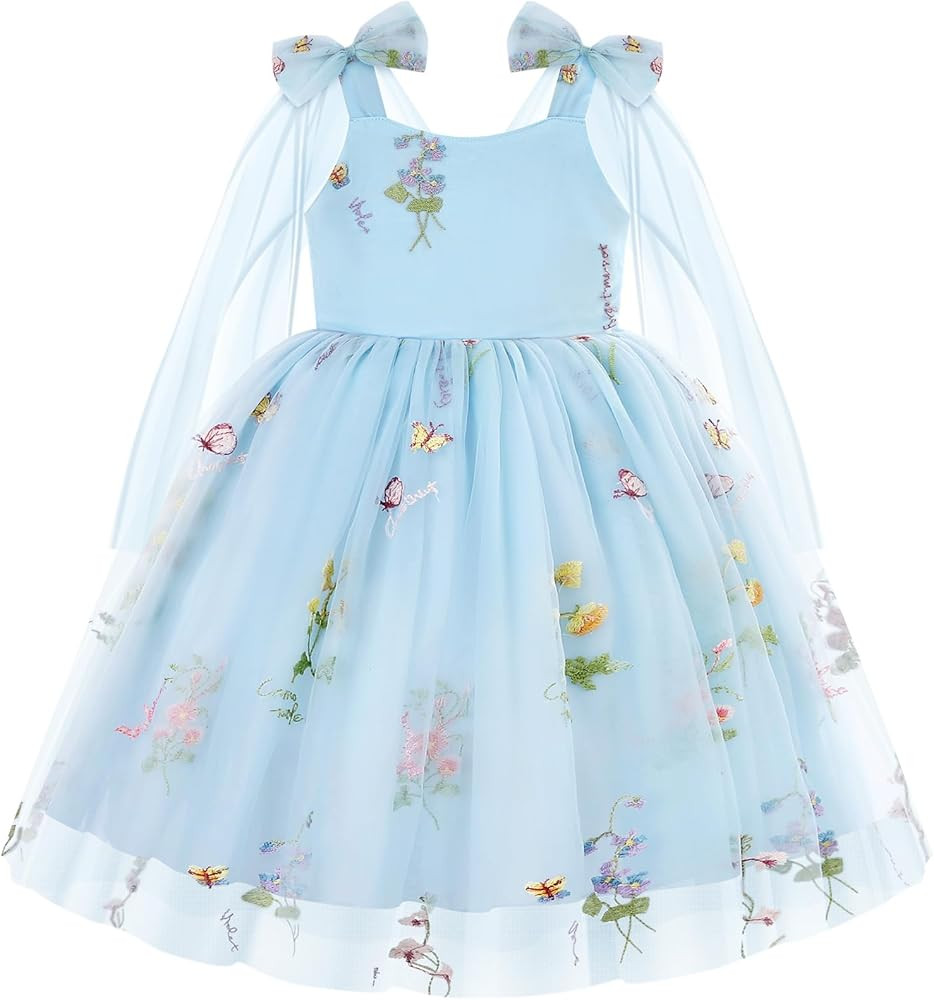 Toddler Girl Dress Flower Tulle Fairy Dress Summer Smocked Dresses for Little Girls Birthday Wedd... | Amazon (US)