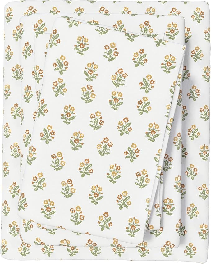 Great Bay Home Flannel Sheet Set Full Size - 100% Turkish Cotton, Double-Brushed, Winter Floral B... | Amazon (US)