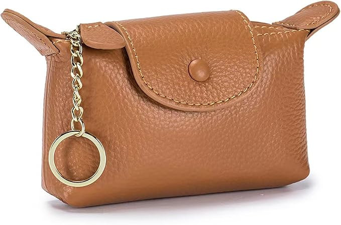 Women's Leather Coin Purse with KeyChain, Small Leather Pouch with Zipper for Women Fashionable W... | Amazon (US)