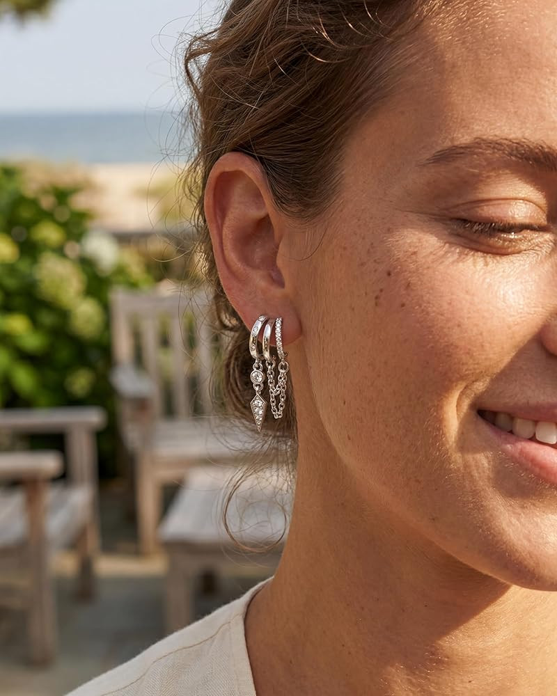 Gold Earrings for Women Trendy 14K Gold Plated Dangle Earrings Small Hoop Huggie Drop Stud Earrin... | Amazon (US)