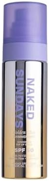 Naked Sundays SPF 50 Golden Glow Glitter Setting Spray - Broad Spectrum UVA/UVB Protection, Shimm... | Amazon (US)