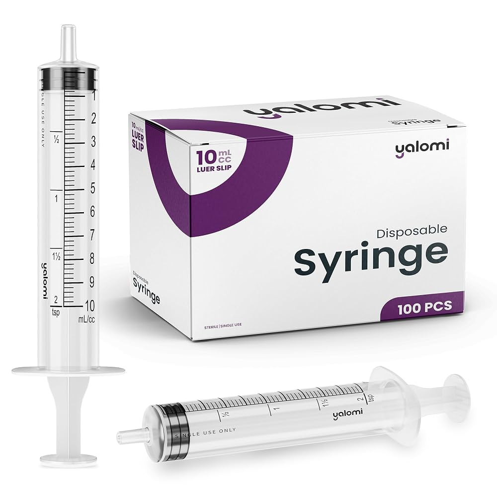 10mL Luer Slip Syringe (No Needle) | Sterile & Individually Wrapped | Professional, Industrial & ... | Amazon (US)