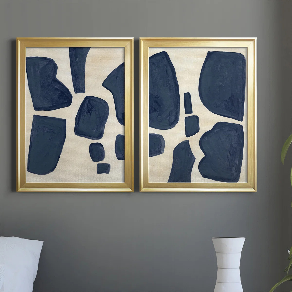 " Blue Pieces I " 2 - Pieces Painting Print (Set of 2) | Wayfair North America
